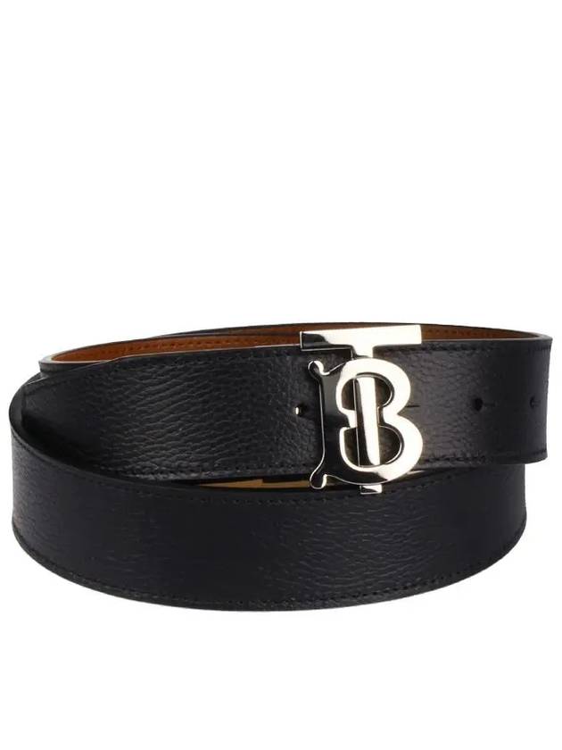 Reversible Monogram Leather Belt Black - BURBERRY - BALAAN 2