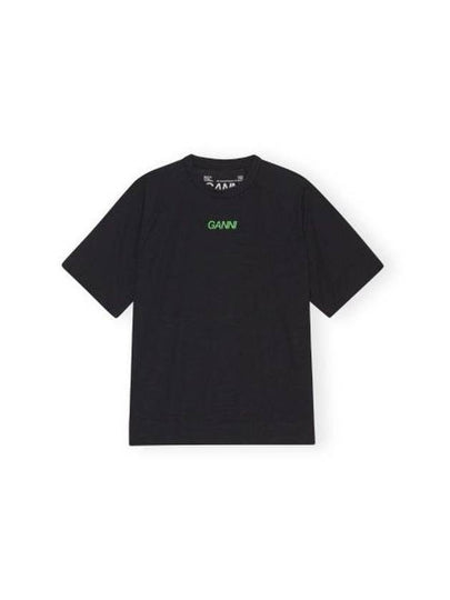 Active Mesh Short Sleeve T-Shirt Black - GANNI - BALAAN 2