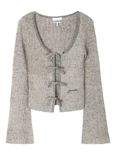 Sparkle Rib Blouse Women Cardigan - GANNI - BALAAN 1