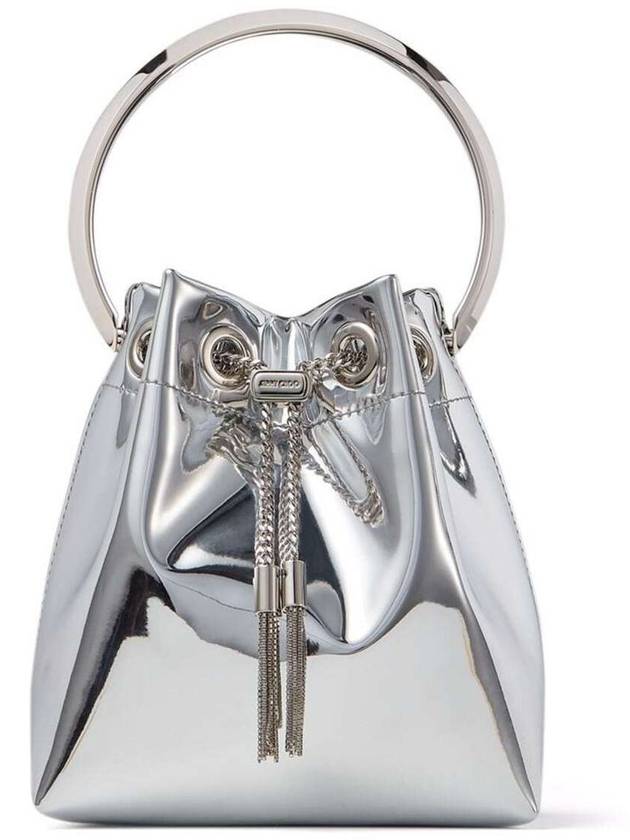 'Bon Bon' Mini Silver-Tone Handbag With Metal Bracelet Handle In Mirror Fabbric Woman - JIMMY CHOO - BALAAN 3