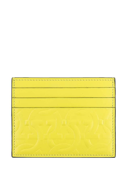 Embossed Logo Card Wallet Yellow - SALVATORE FERRAGAMO - BALAAN 2