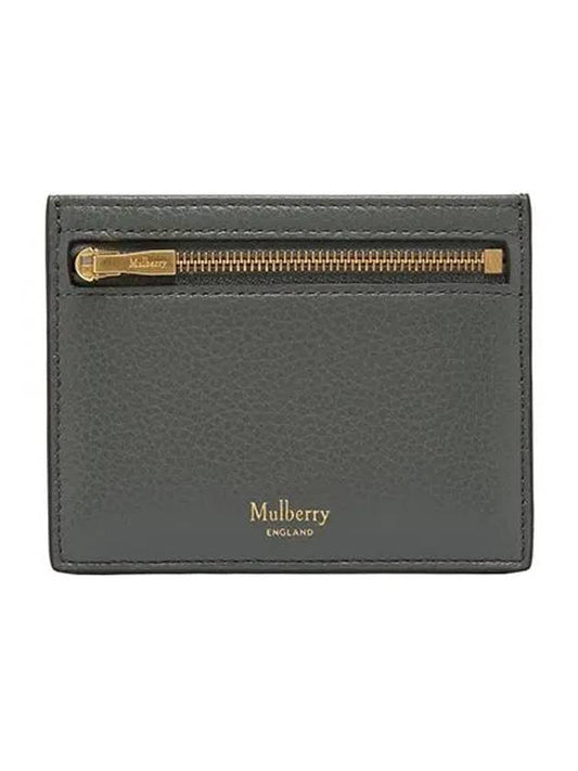 Classic Grain Leather Zipped Card Holder Charcoal - MULBERRY - BALAAN 2