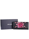 Rose Saffiano Leather Long Wallet Black - PRADA - BALAAN 6