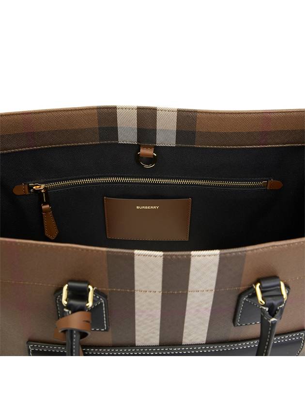 Freya Check Medium Tote Bag Brown - BURBERRY - BALAAN 9