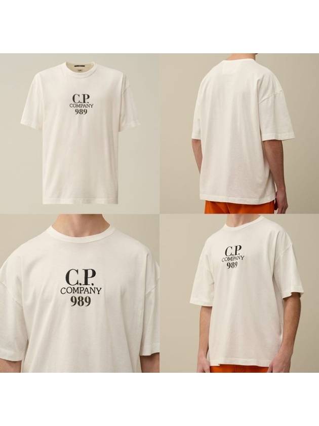 20/1 Jersey Boxy Logo Short Sleeve T-Shirt Black - CP COMPANY - BALAAN 7