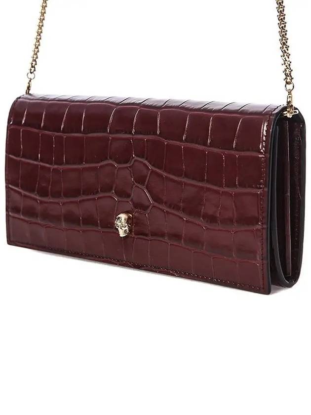 Skull Wallet On Chain Mini Bag Burgundy - ALEXANDER MCQUEEN - BALAAN 2