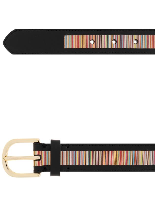 Striped Leather Belt W1A7612LSIGST - PAUL SMITH - BALAAN 5