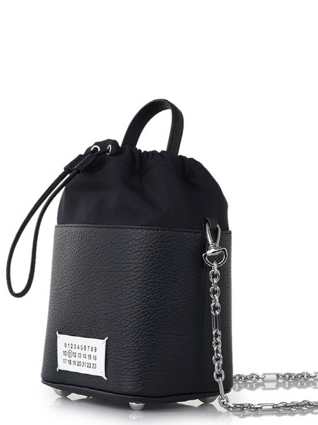 5AC Number Logo Texture Leather Bucket Bag Black - MAISON MARGIELA - BALAAN 3