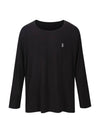 Unisex MVR Logo Wide U-neck Long Sleeve T-Shirt Black - MAVRK - BALAAN 1