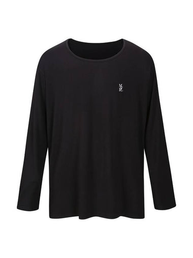 Logo Wide U Neck Long Sleeve T-Shirt Black - MAVRK - BALAAN 1