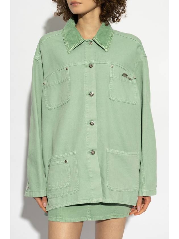 Blumarine Denim Jacket, Women's, Green - BLUMARINE - BALAAN 3