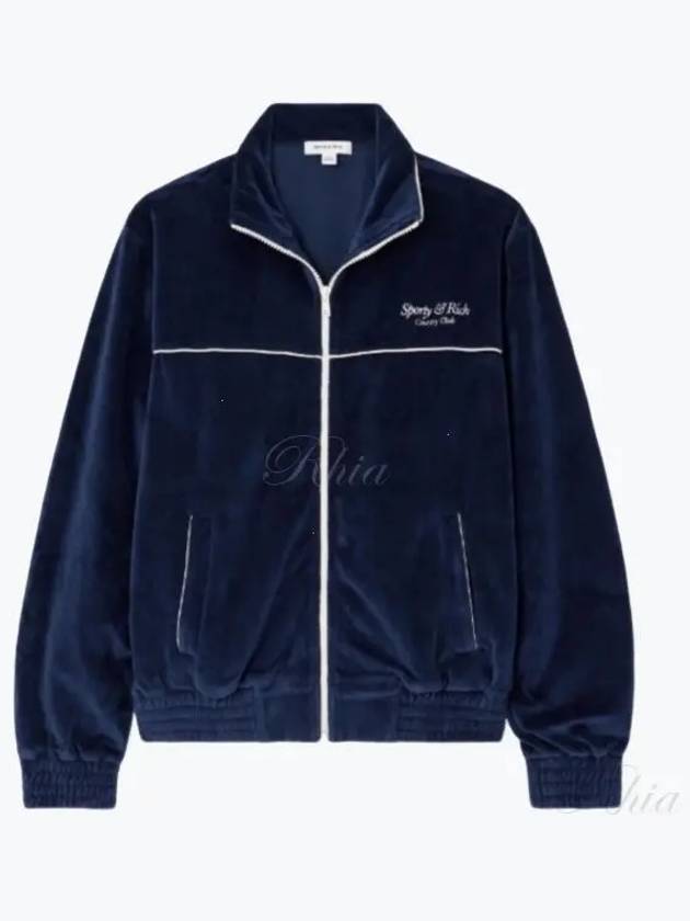 Velour Cotton Track Jacket Navy - SPORTY & RICH - BALAAN 2