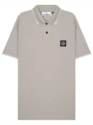 Logo patch striped polo t shirt - STONE ISLAND - BALAAN 1