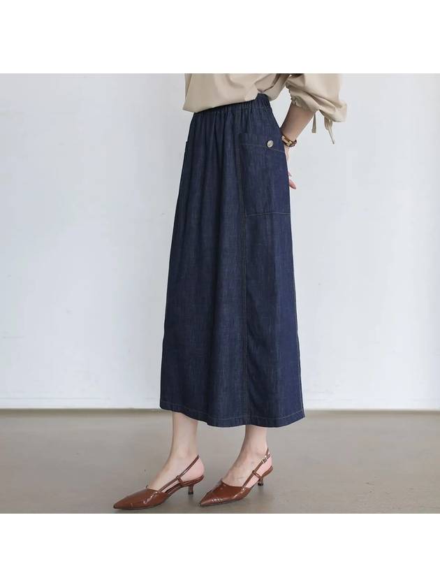 Magia Banded Denim Long Skirt - MONO AT.D - BALAAN 2