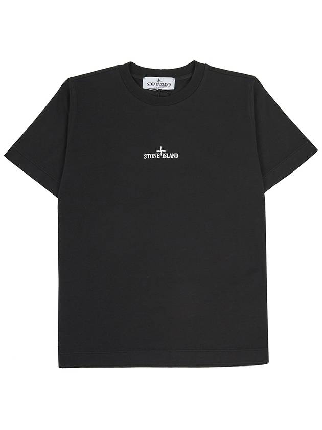 Kids Logo Print Short Sleeve T-Shirt Black - STONE ISLAND - BALAAN 2