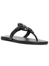 Miller Soft Leather Flip Flops Perfect Black - TORY BURCH - BALAAN 4