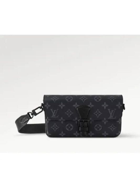 Montsouris Monogram Eclipse Cross Bag Black - LOUIS VUITTON - BALAAN 1