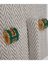 Mini Pop H Earrings Gold Malachite - HERMES - BALAAN 3