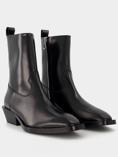 Luis 35Mm Square Toe Block in leatherHeel Ankle Boot - AEYDE - BALAAN 2