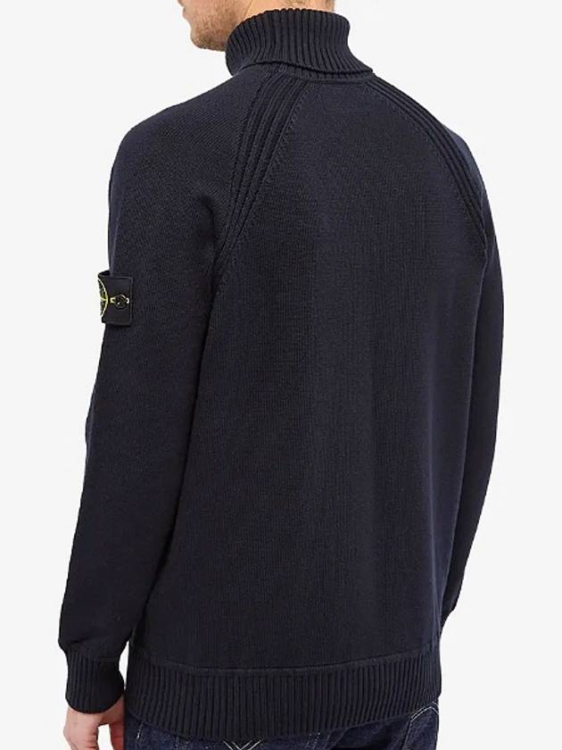 Waffen Patch Cotton Knit Turtleneck Navy - STONE ISLAND - BALAAN 4