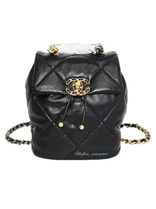 19 Shiny Lambskin Gold Metal Backpack Black - CHANEL - BALAAN 2