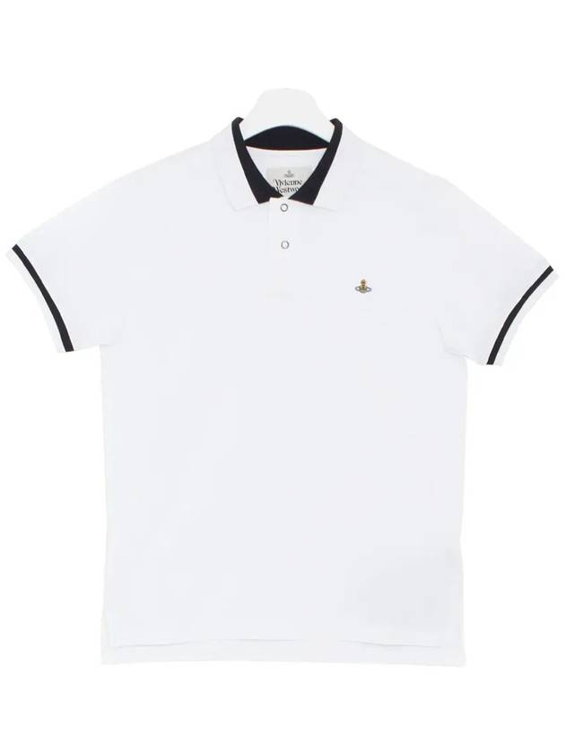 Classic ORB Logo Polo Shirt White - VIVIENNE WESTWOOD - BALAAN 3