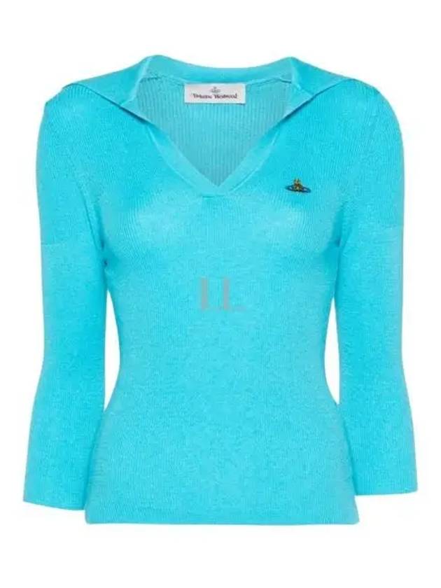 ORB Polo Cashmere Knit Top Blue - VIVIENNE WESTWOOD - BALAAN 2