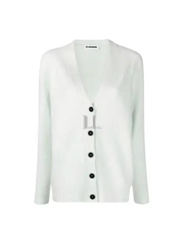 Wool V-neck Cardigan Light Blue - JIL SANDER - BALAAN 2