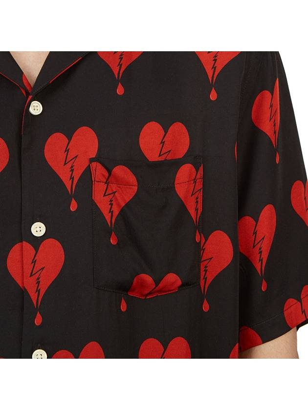 Men's Break Heart Motif Print Short Sleeve Shirt Black - ALLSAINTS - BALAAN 10
