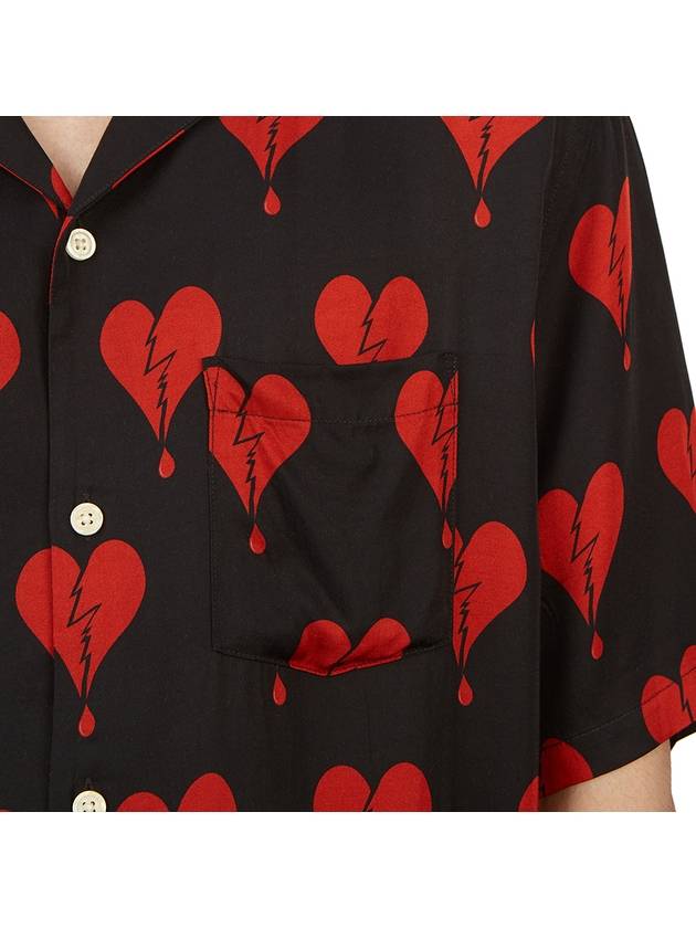 Break Heart Motif Print Short Sleeve Shirt Black - ALLSAINTS - BALAAN 10