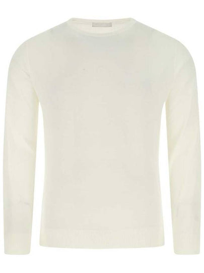 Men's Superfine Wool Crew Neck Knitted Sweater White - PRADA - BALAAN 2