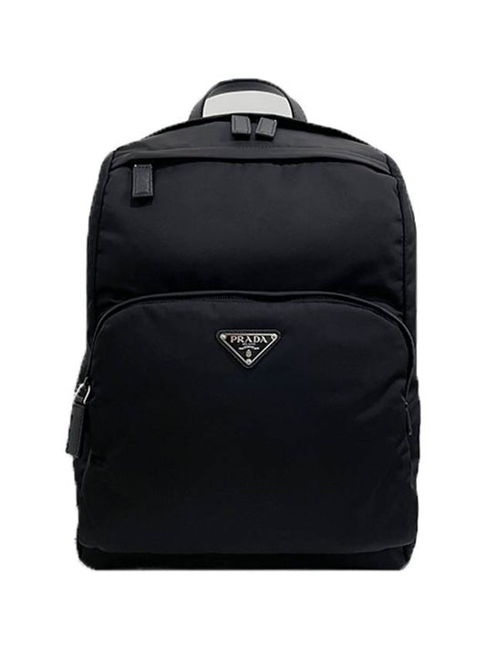 Triangle Logo Re-Nylon Backpack Black - PRADA - BALAAN 2