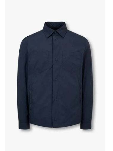 Last Men s Snap Button Nylon Shirt Jacket Navy - HERNO - BALAAN 1