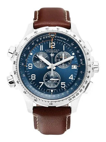 Men's Khaki Aviation Xwind GMT Chrono Quetz Watch Blue - HAMILTON - BALAAN 1