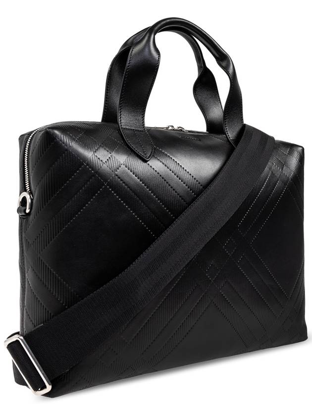 Burberry Leather Briefcase, Men's, Black - BURBERRY - BALAAN 4