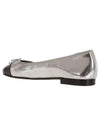 Metallic Effect Leather Cap Toe Ballet Flat Silver - TORY BURCH - BALAAN 4