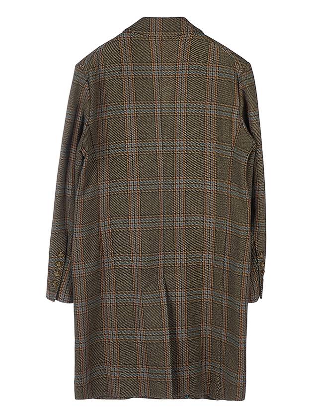 Men's Breasted Check Double Coat Brown - VIVIENNE WESTWOOD - BALAAN.