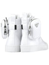 Pouch Re-Nylon Wheel High Top Sneakers White - PRADA - BALAAN 6