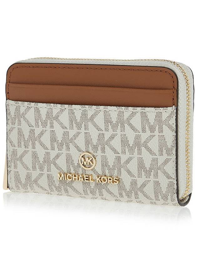 Jet Set Small Logo Card Wallet Brown Vanilla - MICHAEL KORS - BALAAN 3