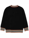 Kids Icon Stripe Trim Cardigan Black - BURBERRY - BALAAN 4