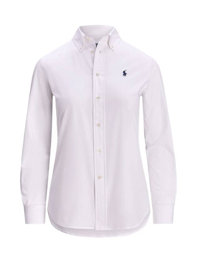 Stretch Slim Fit Long Sleeve Shirt White - POLO RALPH LAUREN - BALAAN 2