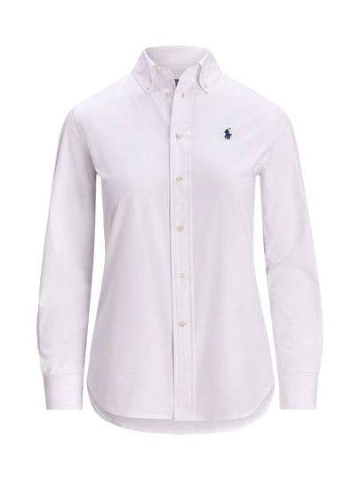 Stretch Slim Fit Long Sleeve Shirt White - POLO RALPH LAUREN - BALAAN 2