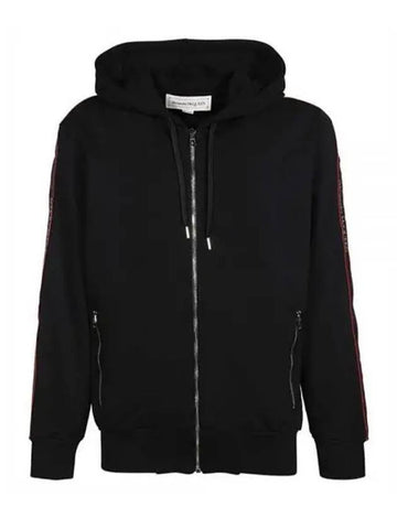 Logo Tab Zip-Up Hoodie Black - ALEXANDER MCQUEEN - BALAAN 1