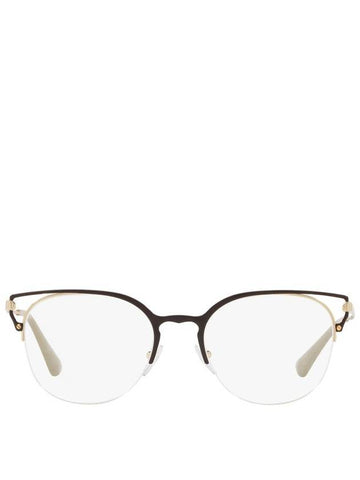 Eyewear Logo Cat Eye Metal Eyeglasses Gold - PRADA - BALAAN 1