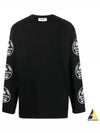 College Print Cotton Long Sleeve T-Shirt Black - MSGM - BALAAN 2