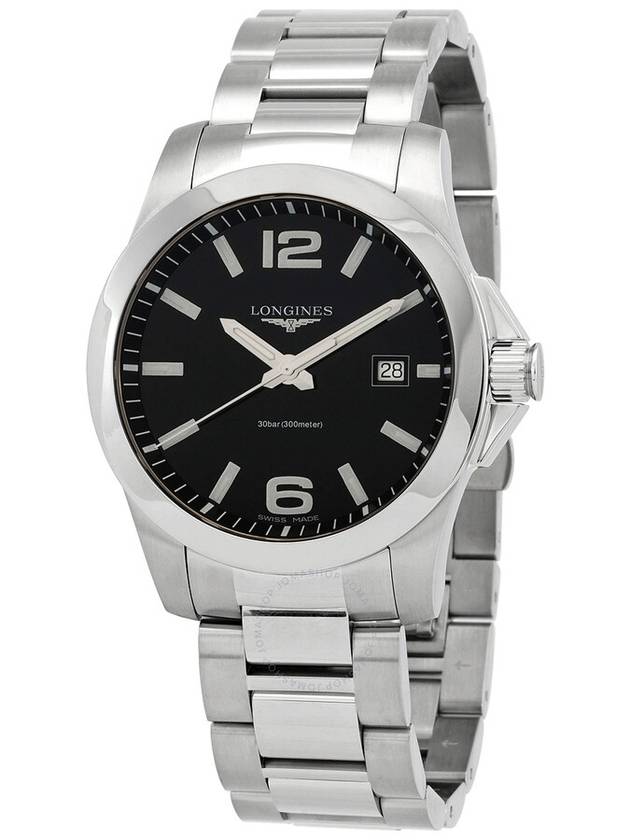 Men's Conquest Steel Watch Black - LONGINES - BALAAN 2