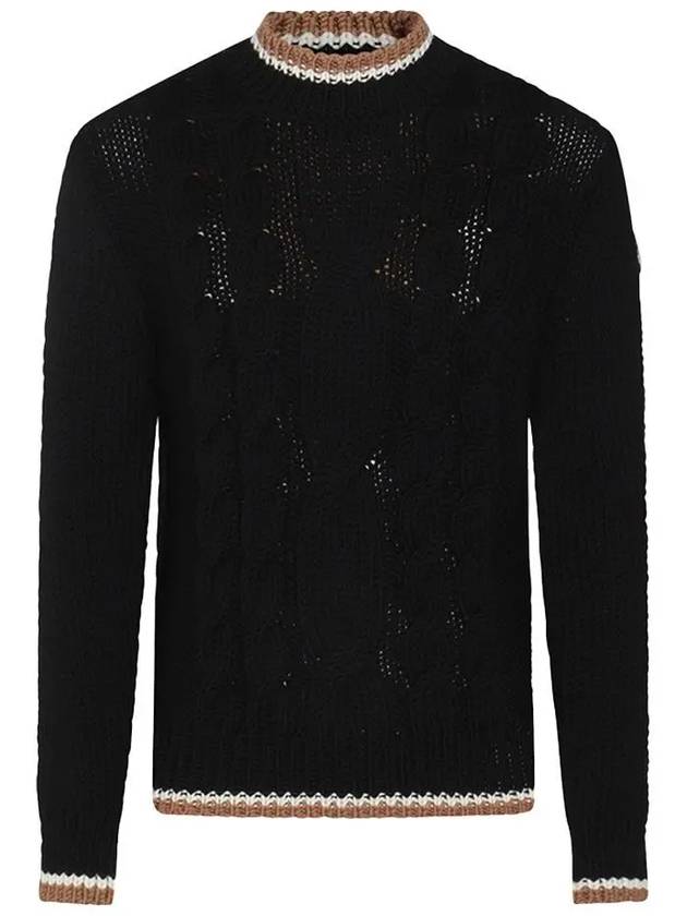 Wool Knit Top Black - MONCLER - BALAAN 2