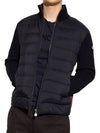 Men's Logo Patch Arm Padded Cardigan Navy - MONCLER - BALAAN 3