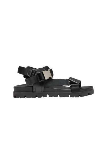 Sporty Leather Re-Nylon Tape Sandals Black - PRADA - BALAAN 2