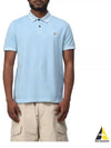 Men's Logo Patch Short Sleeve Polo Shirt Sky Blue - STONE ISLAND - BALAAN 2